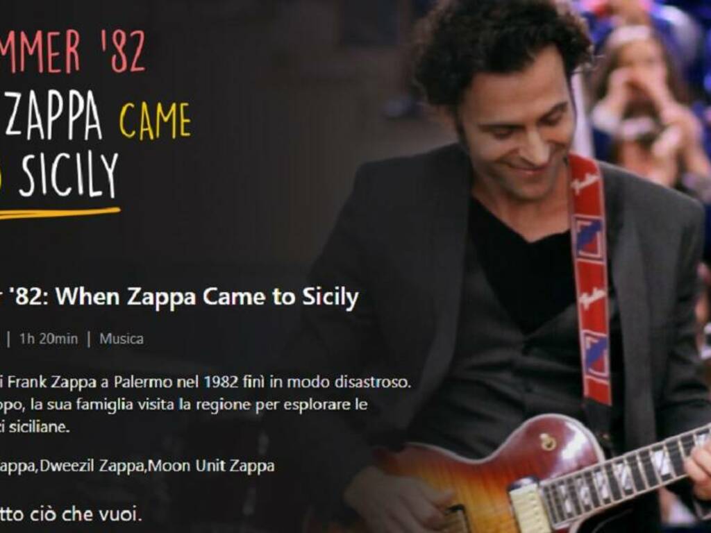 Documentario di Frank Zappa su Netflix per la sua visita a Partinico