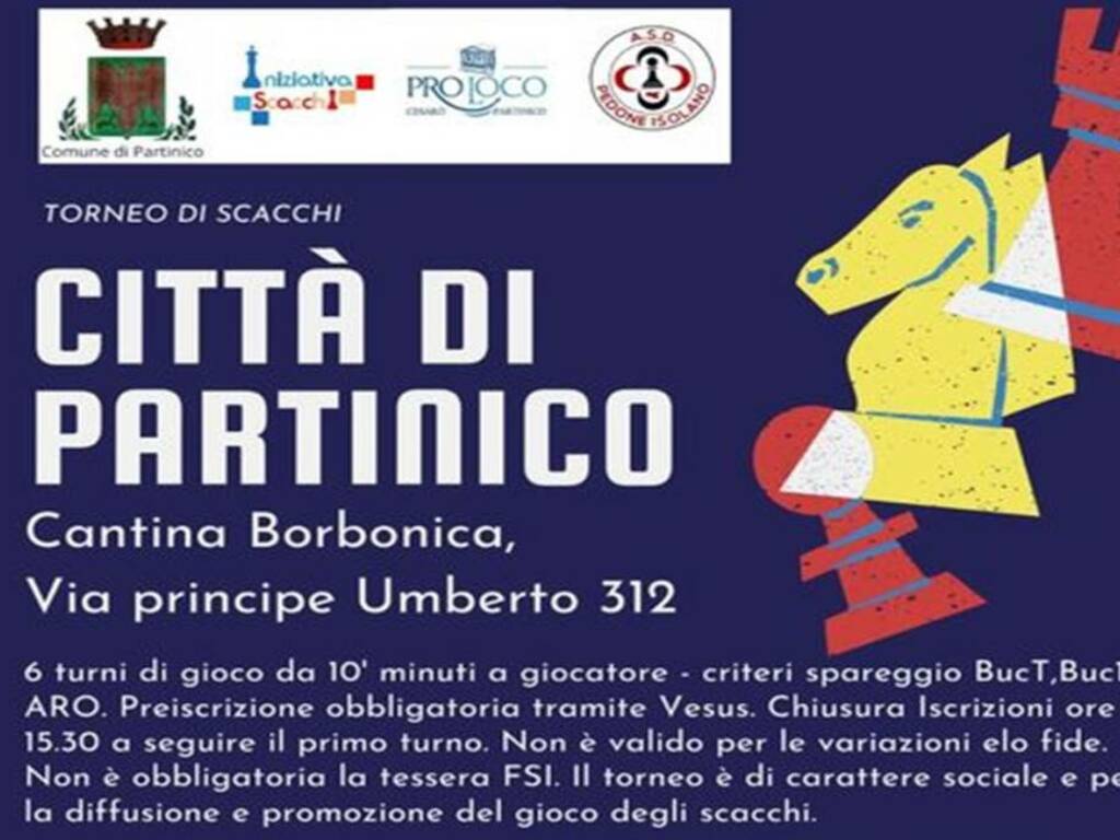 Di scena a Partinico la nona edizione del torneo di scacchi alla Cantina Borbonica, premi anche per i giovanissimi 